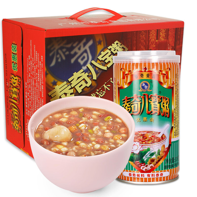 泰奇八宝粥桂圆莲子礼盒装370g*12罐 国美超市甄选