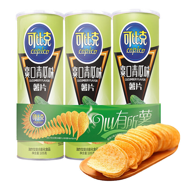 可比克薯片青瓜味105g3国美超市甄选