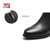 马内尔冬季新品短筒皮里时尚真皮简约粗跟百搭时装靴女靴GD09431(黑色 36)第4张高清大图