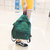 2018新款韩版双肩包女简约百搭潮纯色中大学生书包男尼龙布旅行包(绿色)第5张高清大图