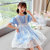 CaldiceKris（中国CK）网纱蓝色连衣裙两件套CK-FS3619(蓝色 110)第4张高清大图