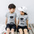 儿童韩版棉质卡通印花短袖家居外穿休闲T恤上衣(150码 胡子帽子)第3张高清大图