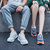 Newblfazhan新款N997运动鞋男女百搭休闲减震跑步鞋情侣鞋(白灰红 42)第5张高清大图