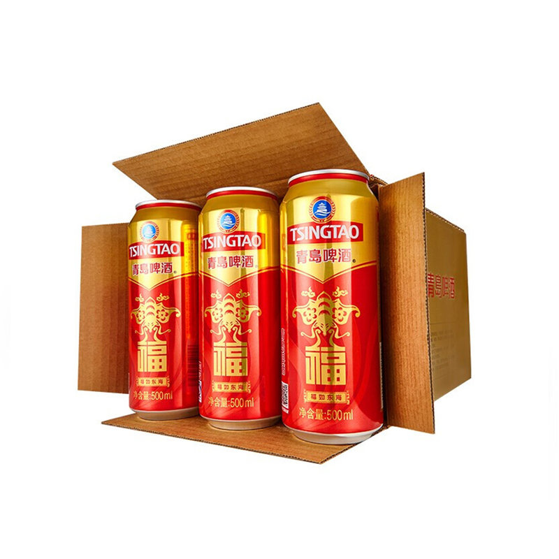 青岛啤酒福如东海10度啤酒500ml12整箱装