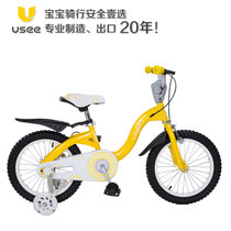 USEE优适儿童自行车泡泡公主车2-8岁小童自行车山地车12/14/16寸(珠光黄 16寸)