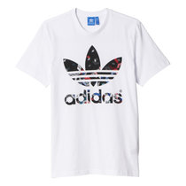 adidas阿迪达斯T恤2016新款运动夏季透气休闲三叶草短袖男款(白色 S)