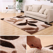 艾虎加厚韩国丝地毯图案客厅地毯茶几卧室床边毯满铺地毯(浅驼叶子 1.4米X2米)