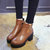 短靴韩版女 裸靴厚底鞋高跟鞋松紧带h058(棕色 39)第4张高清大图
