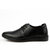 新款米斯康单鞋日常休闲皮鞋男鞋子男士休闲鞋牛皮男式皮鞋2105-4(黑色)第2张高清大图