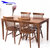 天米 TIMI 北欧白橡实木餐桌椅 简美胡桃色1.2米1.4米餐厅家具 长方形一桌四椅(胡桃色 1.2米单张桌子)第3张高清大图