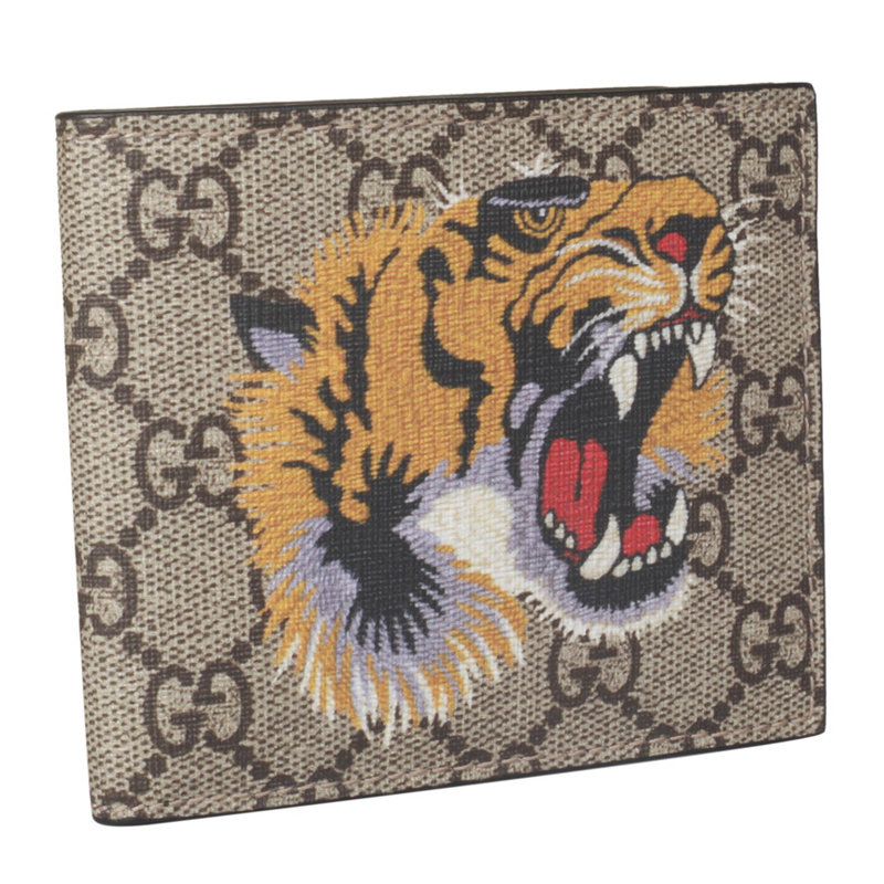 gucci男士米色虎头印花高级帆布短款钱夹钱包451268k5z1n米色时尚百搭