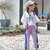 女童夏装套装2019新款韩版网红大童时髦运动两件套超洋气十件装 紫 150cm(s 白)第3张高清大图