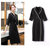 MISS LISA韩版时尚气质中长款V领高腰连衣裙大码裙子YWZ8116(黑色 M)第5张高清大图