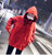 MISS LISA圣诞红卫衣长袖韩版宽松套头连帽百搭中长款怪味9539(红色 XL)第5张高清大图