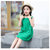 夏季新品女童棉麻连衣裙韩版棉质休闲居家外穿公主裙子(100 绿色)第4张高清大图