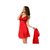苏泽尔（suzle）雅质风情蕾丝绣花吊带真丝睡裙睡袍两件套（红色）（L）第4张高清大图