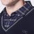 波司登 BOSIDENG 领彩商务休闲装 男士衬衫领保暖内衣 格子加绒加厚(藏青色 XL)第2张高清大图