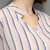 VEGININA 新款条纹韩版大码显瘦百搭雪纺衫 9824(粉色 S)第4张高清大图