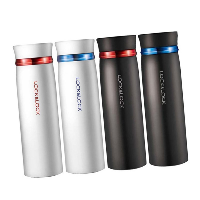 国美自营乐扣乐扣菲特旋转轻量保温杯男女水杯子不锈钢车载杯带茶网黑