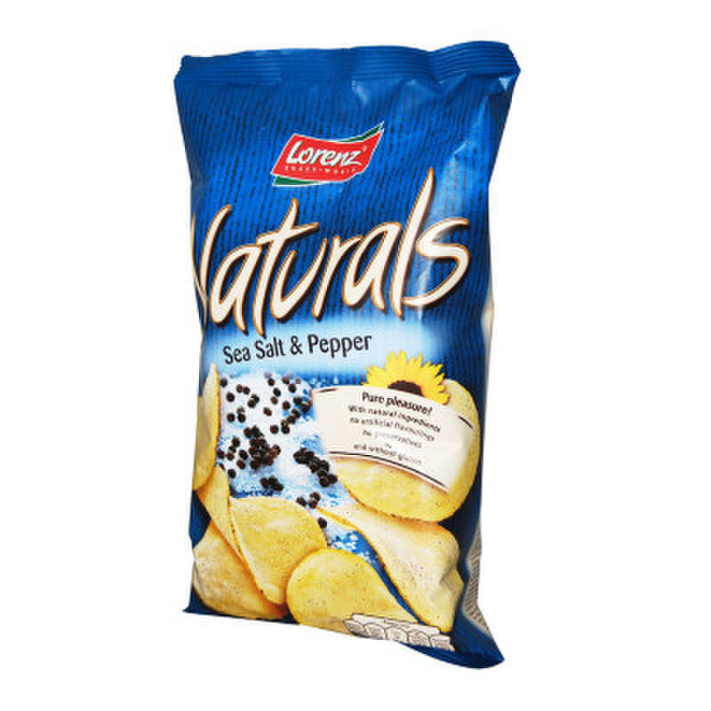 德国进口 劳仑兹/lorenz 海盐胡椒薯片 100g 进口休闲零食 办公室下午