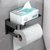 卫生间厕纸盒厕所浴室壁挂抽纸盒置物架免打孔纸巾盒纸巾架卷纸架(黑色--单层)第3张高清大图