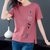 SUNTEK2022新款短袖t恤女夏季韩版休闲百搭大码女装文艺打底上衣体恤潮(XL 玫红色)第2张高清大图