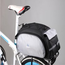 Roswheel乐炫车包 自行车装备 多用后货架包 自行车包 驮包 户外背包14541(黑灰)