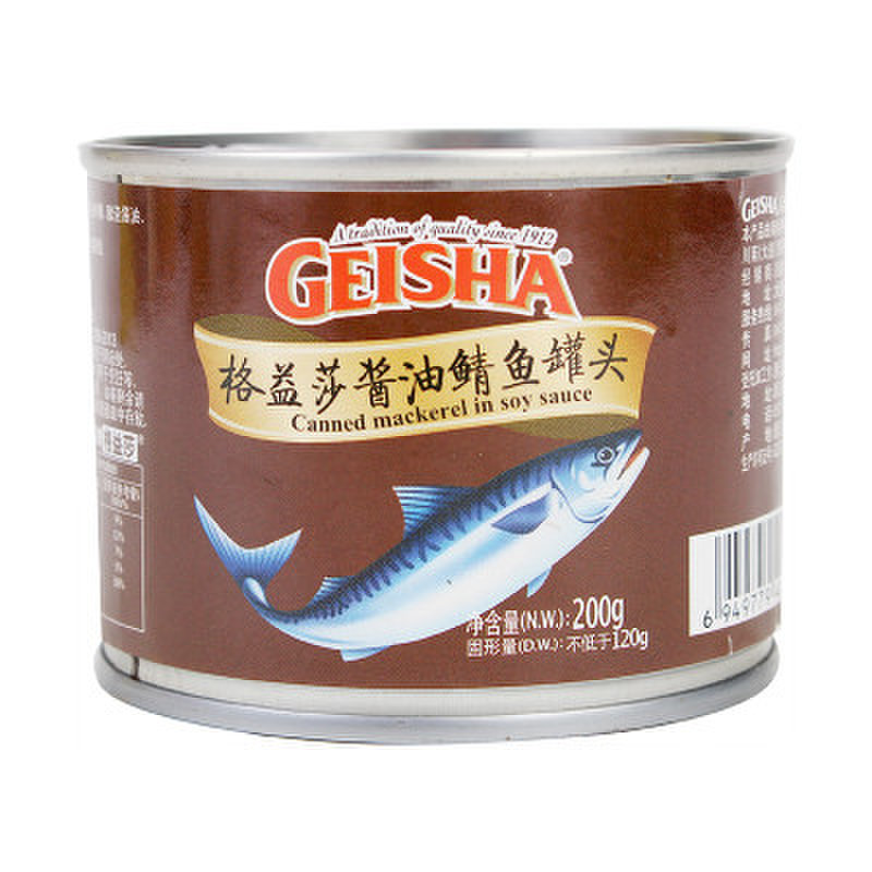 格益莎酱油鲭鱼罐头200克/罐