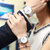 欧美时（OMAYS）瑞士品质全自动机械女表潮流商务双日历女士手表休闲时尚夜光防水手表女腕表(橙色 钢带)第5张高清大图