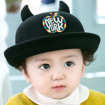 咔米嗒儿童1-3宝宝岁小公牛礼帽(黑色 小公牛礼帽52码)