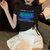 短款高腰上衣女修身露肚脐夏季新款网红ins潮设计感紧身显瘦T恤(白色8713# S)第5张高清大图