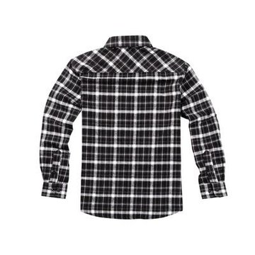 扬格保罗 法兰绒男士格子纯棉衬衫 012-B-10112(黑色 M)