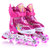 迪士尼儿童轮滑鞋套装 可调节旱冰鞋初学滑冰鞋 粉色公主S码粉 国美超市甄选第6张高清大图