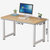 钢木电脑桌台式家用简易书桌现代简约办公桌笔记本桌子(加固款浅胡桃+白架)第4张高清大图