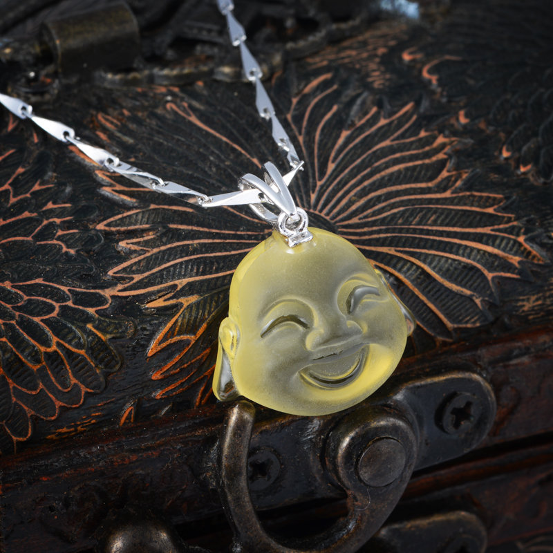 石头记玉面佛黄晶玉坠342701419节日礼物
