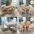 美式实木餐桌椅组合椭圆餐桌欧式复古做旧北欧家具可伸缩抽拉餐桌(1.2一桌四椅白色地中海色)第5张高清大图