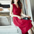 MISS LISA韩版时尚气质中长款连衣裙女式修身显瘦打底裙YS3323(红色 L)第3张高清大图