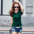 阿美氏女装棉质T恤衫女士小衫上衣 夏季短袖纯色修身韩版 SKM5/007(绿色 4XL)第3张高清大图