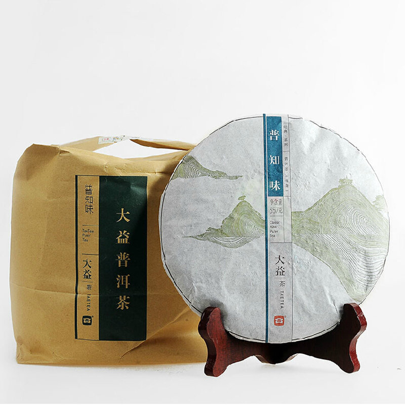 大益普知味普洱茶生茶云南七子饼茶2014年1401批357g