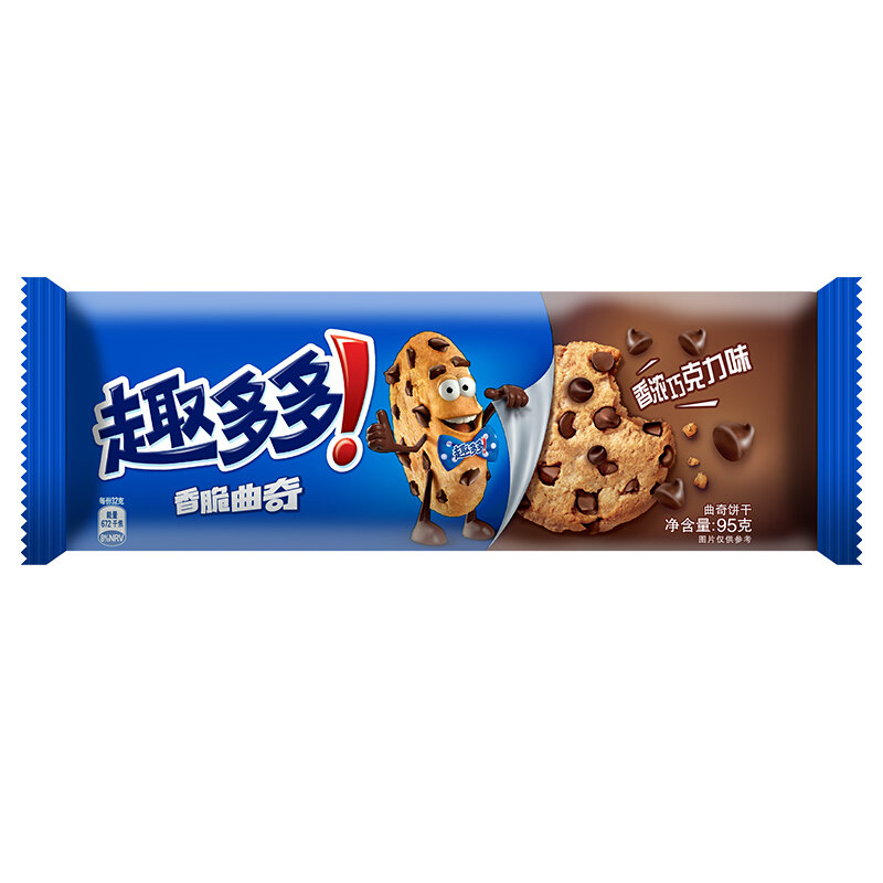 趣多多香浓巧克力味香脆曲奇饼干95g国美超市甄选