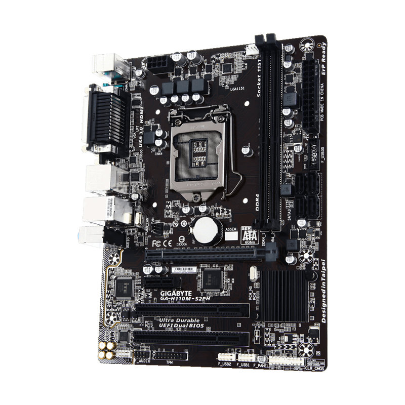 技嘉/gigabyte h110m-s2ph 主板 lga1151 双通道ddr4