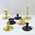 创意铁艺扇形烛台黑色手持香薰蜡烛杯跨境气氛装饰蜡烛台(5CM 金色)第5张高清大图