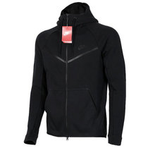 NIKE 耐克秋冬新款加绒加厚运动外套男卫衣夹克运动服(黑)