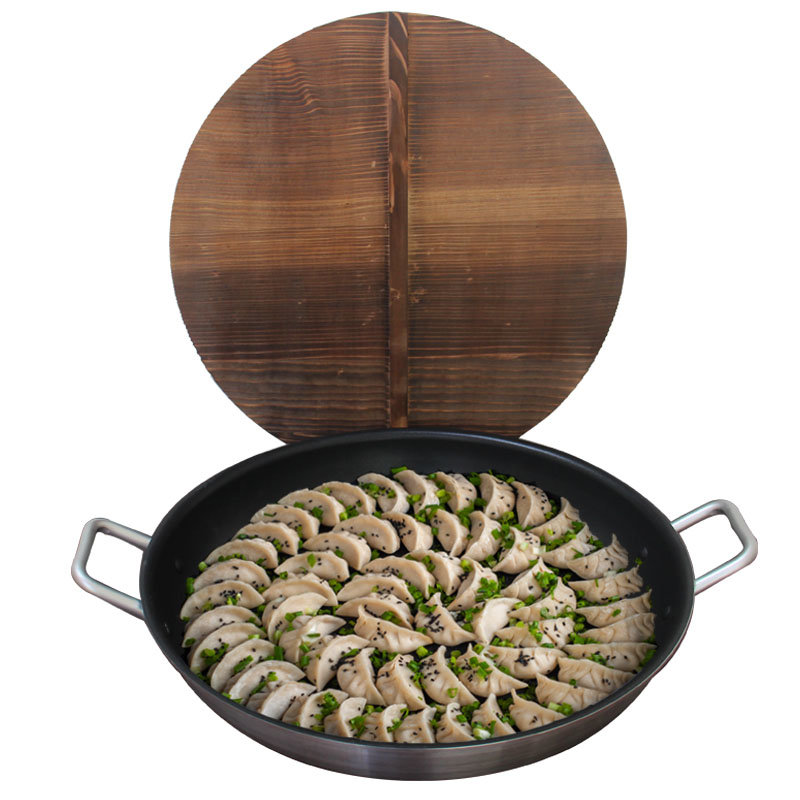 平底锅煎锅烙饼锅大号商用不粘锅生煎锅水煎包燃气电磁炉锅贴45cm30cm