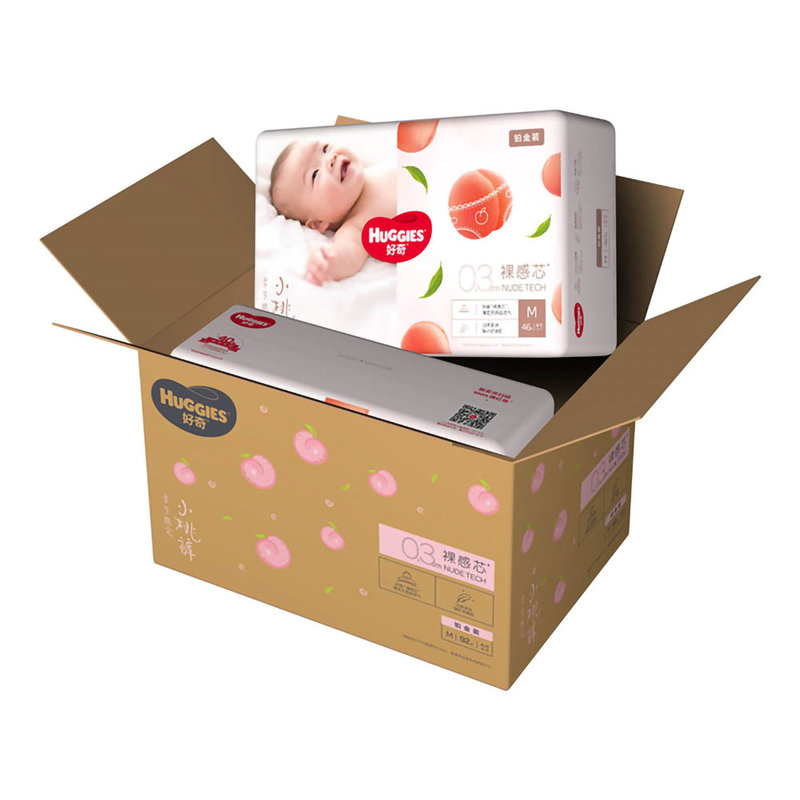 好奇铂金装纸尿裤小桃裤m92片超薄裸感透气倍柔亲肤宝宝儿童尿不湿