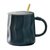 纯色马克杯子带盖带勺情侣陶瓷咖啡杯大容量女创意家用办公室水杯(纯色-亮面粉转角杯 (杯+盖+小圆勺)|收藏送杯垫)第2张高清大图