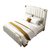 SKYMI 后现代主卧1.5/1.8米轻奢床港式双人床婚床卧室家具(米白色1.5米 床+床头柜*2)第5张高清大图