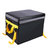 外卖箱骑手众包装备防水车载送餐箱30L48L62L80L配送箱子保温箱(30升纯黑黄带+内支架（有卡扣）)第4张高清大图