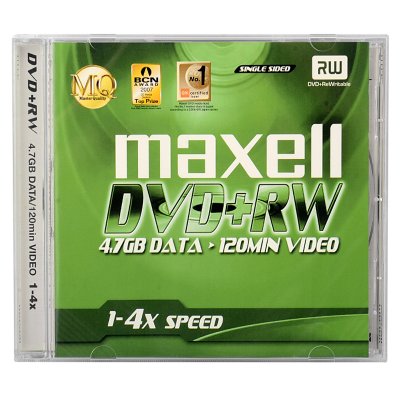 麦克赛尔（Maxell）DVD＋RW可擦写光盘?5单片装 （1-4X /4.7GB/120min /台产）  可重复擦写使用