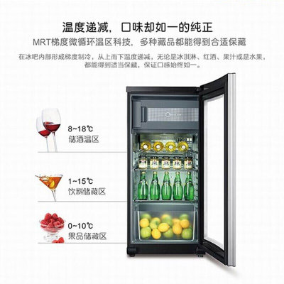 冰吧客厅冰箱冰柜家用恒温保湿带制冰保鲜化妆品冷藏茶叶红酒柜  120升